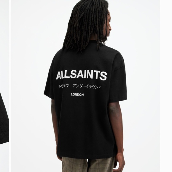 🖤 All Saints Underground Oversized Crew Neck T-Shirt • Black • Men’s XL - Picture 2 of 9